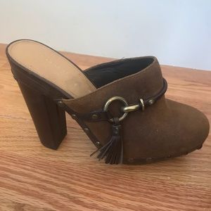 Coach never worn, brown clogs